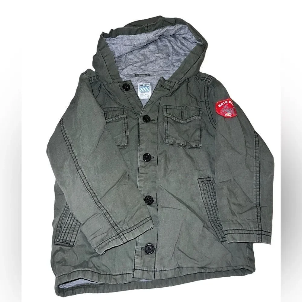 Old Navy army‎ green coat with good size 5T